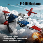 Ww2 Military Airplane Toy Building Sets Compatible With Lego, Me 262 Fighter Jet & P-51D Plane Army Model Kits For Military Fans, Kids & Adult