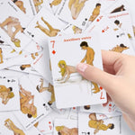 Hot Positions Playing Cards 2 Pack, Romantic Couples Games Clear Print Poker 2 Deck For Bachelor Party Game18+Adults Only (Storage Box)