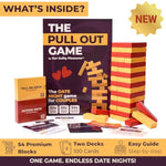 The Pull Out Game - Flirty Date Night Game For Couples, Romantic Block Tower With 100 Cards, 50 Action & 50 Tell Me Relationships And Valentines Day Gift