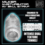 Milker Masturbator Sleeve With Ball Strap For Men & Couples. Extra Tight & Thick Ribbed Tunnel For Stimulation. Compatible With The Milker Pro Edition - Semi-Transparent