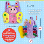 Blossom Butterfly Toddler Backpack With Buckles And Toddler Learning Activities And Sensory Toys For Toddlers 1-3, Travel Essentials & Road Trip Activities For Fine Motor Skill Development