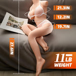 Full Size Sex Dolls with Leg, Realistic Torso Half Body with Big Breasts Juicy Ass and Feet, 11LB Life Size Love Dolls Vagina Anus Dual Channel for Men, Built-in Skeleton Male Masturbator Sex Toys