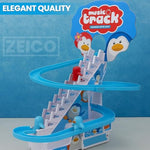 Penguin Slide Toy Set – Stair Climbing Roller Coaster With Sliding Tracks, 9 Racing Penguins & 3 Switch – Lights, Music & Quiet Mode – Educational Playset For Kids Toddlers Boys & Girls