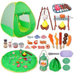 Camping Set Toys With Pop Up Play Tent Indoor Outdoor Pretend Camping Playset For Toddlers Kids Boys Girls 3-5 Years Old