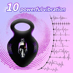 Vibrating Cock Ring,Rechargable Silicone Stretchy Penis Rings With 10 Intense Vibration Modes For Men Couples Pleasure,Male Erection Enhancing And Female Clit Vibrators,Adult Sex Toys & Games Black