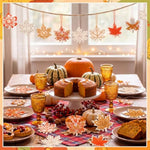 24 Set Fall Maple Leaf String Art Craft Kit with Yarn & Weaving Tools for Kids
