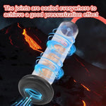 9"" X 1.75"" Penis Pump With Vacuum Gauge Red&Blue Handle, Vacuum Penis, Manual Penis Pump For Men, Penis Bigge Size