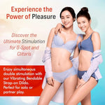 Vibrating Bendable Strap-On Dildo - G Spot Dildo Vibrator Clitoral With 3 Stimulation Zones Motors - Waterproof Adult Sex Toys For Couples - 100% Silicone Toy Adult (Large - Pruple)