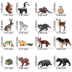 16 Pcs Forest Animals Figures, Woodland Creatures Figurines, Miniature Toys Cake/Cupcake Topper Birthday Gift For Kids, Woodland Baby Shower Decorations