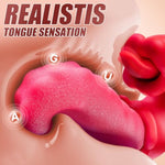 Adult Sex Toys For Women – 4-In-1 Vibrator With Tongue Thrusting Dildos, G Spot Dildo & 10 Clitoral Licking Modes, Rose Sex Toy For Female Pleasure & Couple Games