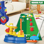 Toddler Golf Clubs Set For Ages 3 4 5 6 7 Years Old, 2 In 1 Kids Golf Clubs Toy With Golf Cart, Ball Launcher, 20 Balls, Golf Board, Putting Mat - Indoor Outdoor Mini Golf Set Sport Toys