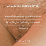 Slow Sex Line Shimmer - Body Oils For Women – Hair & Body Shimmer Oil - Body Skin Care Coconut Oil - Scented Body Oil - Dry Body Oil