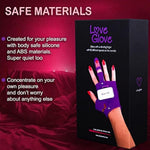 Love Glove - Pleasure Gloves for Unforgettable Intimate Sensual Satisfaction - Made from Softest Silicone - with Different Vibration Patterns - USB Rechargeable Purple