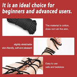 Super Soft Cotton-Rope Shibari Bondage / Restraint Kit, Bdsm Beginner Set, Adult Sex Toys For Women Men And Couples(Black+Red)