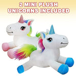 Mini Plush Unicorn Stuffed Animals, 7 Inch Set Of 2, Soft And Cuddly Unicorn Toys For Girls And Boys, Cute Home, Bedroom, And Nursery Decor, Princess Gifts For Kids,