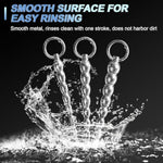 Penis Plug With Ring Stainless Steel Pull Bead Urethral Dilator Kits Stimulation Masturbation Anal Toys For Men (M)