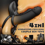 Vibrating Cock Ring Couple Sex Toys, 4 In 1 Vibrator Adult Sex Toys For Men Women, Male Sex Toy Penis Sleeve With 10 Vibrations, G Spot, Clitoral Stimulator For Women