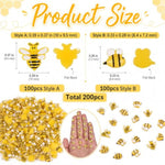 200 Pcs Mini Resin Bee Decorations for DIY Crafts & Party Favors