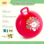 Hopper Ball For Kids 18In Sit On Bouncy Balls With Handle For Indoor Outdoor Active Play, Red Christmas Inflatable Boys Girls Gifts For 4 5 6 7 8 Years Old With Christmas Reindeer Ears