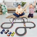 Slot Racing Car Track For Kids 28Ft Electric Powered Race Tracks Sets For Boys And Kids,Dual Racing With 4 High Speed Cars And 2 Hand Controllers, Gift Toys For Children 6,7,8 Years Old