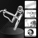 Wearable Stainless Steel Chastity Cage Adult Toys With Penis Plug Chastity Ring Sex Toys - Catheter Long Breathable Chastity Devices For Sissy Male Sex Toys Bdsm Kit(L)