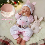 Lifelike Reborn Baby Dolls - 20-Inch Sweet Smile Real Life Realistic-Newborn Full Body Vinyl Sleeping Baby Girl With Toy Accessories Gift Set For Kids Age 3+