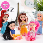 Liberty Imports 12 Pack Little Royal Princess Dolls - Mini Pocket Size Toddler Toys Fantasy Pretend Play Set with Dress, Accessories for Kids, Girls Dollhouse, Party Favors (4.5-inches)