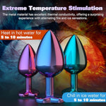 3 Pcs Metal Jeweled Butt Plug Set – Colorful Heart Shaped Anal Trainer Kit For Beginner, Women, Men, Couples – G Spot Adult Sex Toys, Luxury Anal Beads For S&M And Gay Play(Mix)