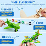 4 Diy Wooden Aircrafts-Build & Paint Your Own Wooden Airplane Craft Kit, Art & Craft Kit Diy Projects, Easy To Assemble Birthday Gifts For Boys 6-12 Year Old