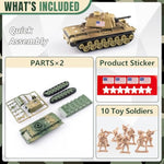 Ww2 Army Tank-6 And Army Men Toys Playset, 2Pc Us Tank Models With 10Pc Toy Soldiers, Desert Tan And Olive Drab Green 1:72 Military Vehicle, Great Military Toy For Kids Boys
