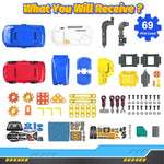 Kids Tool Set, Work Tool Bench With 69 Realistic Toy Tools And Accessories, Xmas Gift Transformable Tool Set, Toddler Bench Pretend Play Learning & Tool Set For Toddlers Boys & Girls Age 3+