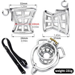 Inverted Chastity Cage Sex Toys Male Chastity Device Penis Cage Made Of Stainless Steel Metal Cock Cage With Invisible Lock And Belt For Male Penis Restraints Breathable Cutout (1.77In,B)