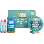 Ultimate Bath Fun Set - Non Toxic Bath Crayons (7 Pack) And Bath Color Tablets (36 Drops) For Hours Of Creative Bathtub Fun - Natural And Food Grade Ingredients - Great Gift Set For Kids