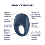 Strong One Connect App| Penis Ring | Vibrating Cock Ring | Couples Sex Toys | Additional Clitoral Stimulation | Waterproof (IPX7) | Rechargeable Battery | Skin-Friendly Silicone