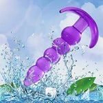 Super Soft Anal Plug Sex Toys Silicone Anal Plug,Anal Beads Silicone Butt Plug With Thin Neck & 5 Gradual Beads & Curved Base Butt Plug G-Spot Stimulation Sex Toy For Women Men Couple(Purple)