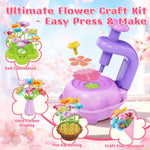 Fabric Flower Bouquet Making Kit for Girls Ages 6-12, DIY Spring Craft Set