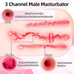 Male Masturbator 3 Channels Pocket Stroker Adult Sex Toys for Men 2.7LB