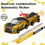 2-In-1 Collision Transformation Dinosaur Car Toy |Magnetic Cars Convertible Robot Toys|Dinosaurtoys For Kids 3-12 Ideal Christmas Birthday Gift For Boys(Golden)