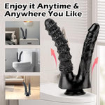 9 Inch Monster Realistic Dildo Double Ended Massive Dildos, Big Cock With Curved Shaft For Vaginal G-Spot Stimulation, Liquid Silicone Huge Penis With Strong Suction Cup For Hands-Free, Sexy Adult Toy