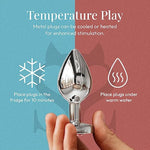 Jewel Butt Plug Beginner 4 Piece Set - Extra Small, Small, Medium, Large - Wide Base Prevents Slippage - Metal Anal Sex Adult Toy For Men & Women - Heart Shaped Charm (Silver & Pink)