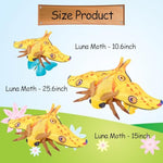 Simulation Luna Moth Plush Toy 10.62Inch Soft Realistic Luna Moth Stuffed Animal Plush Toy For Kids Insect Lovers Boys And Girls Gifts Home Decoration Yellow