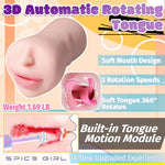 Automatic Male Masturbator with 3D Rotating Tongue 3 Rotating Mouth Stroker Adult Sex Toys for Men