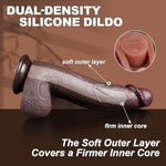 10.63In Big Black Dildo Huge Bbc Dildo - 2.20'' Diameter Dual Density Realistic Thick Anal Toy With Strong Suction Cup, Soft Real Skin Massive Long Cock, Adult Sex Toys For Women Men Couple Gay