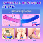 17.3 Inch Double Ended Realistic Dildo Flexible Dildos For Lesbian, G-Spot Anal Stimulator Long Penis Dildo Soft And Flexible With Veins And Glans Adult Sex Toys For Women Men
