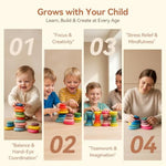 Extra-Large Stacking Rocks For Toddlers 1-3, 16 Pcs Wooden Montessori Toys, Safe Smooth Jumbo Balancing Stones For Open-Ended Sensory Play, Stem Building Blocks For Boys & Girls