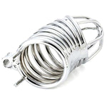Metal Penis Annulus Cage Padlock - Chrome Plated Stainless Steel Chastity Device Cock Cage For Men Fits Most Of Size Adult Male Sex Toy (1.5" Base Ring, Silver)