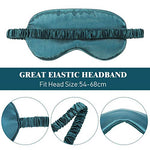 Silk Satin Sleep Mask with Ear Plugs, Blindfold,Black, Dark Green