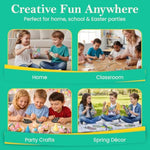 48 Count Easter Scratch Art Ornaments with 24 Sticks, Pastel Rainbow Set