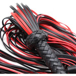 Restraints Spanking Whips, 25Inch Faux Leather Flogger For Adult Bdsm Play, Black And Red