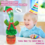 Christmas Cactus Toys For Kids,Dancing Talking Cactus Baby Toys 0-6-12 Months,Dancing Cactus Mimicking Toy Repeats What You Say,Christmas Birthday Gifts Party Favors For Grandkids